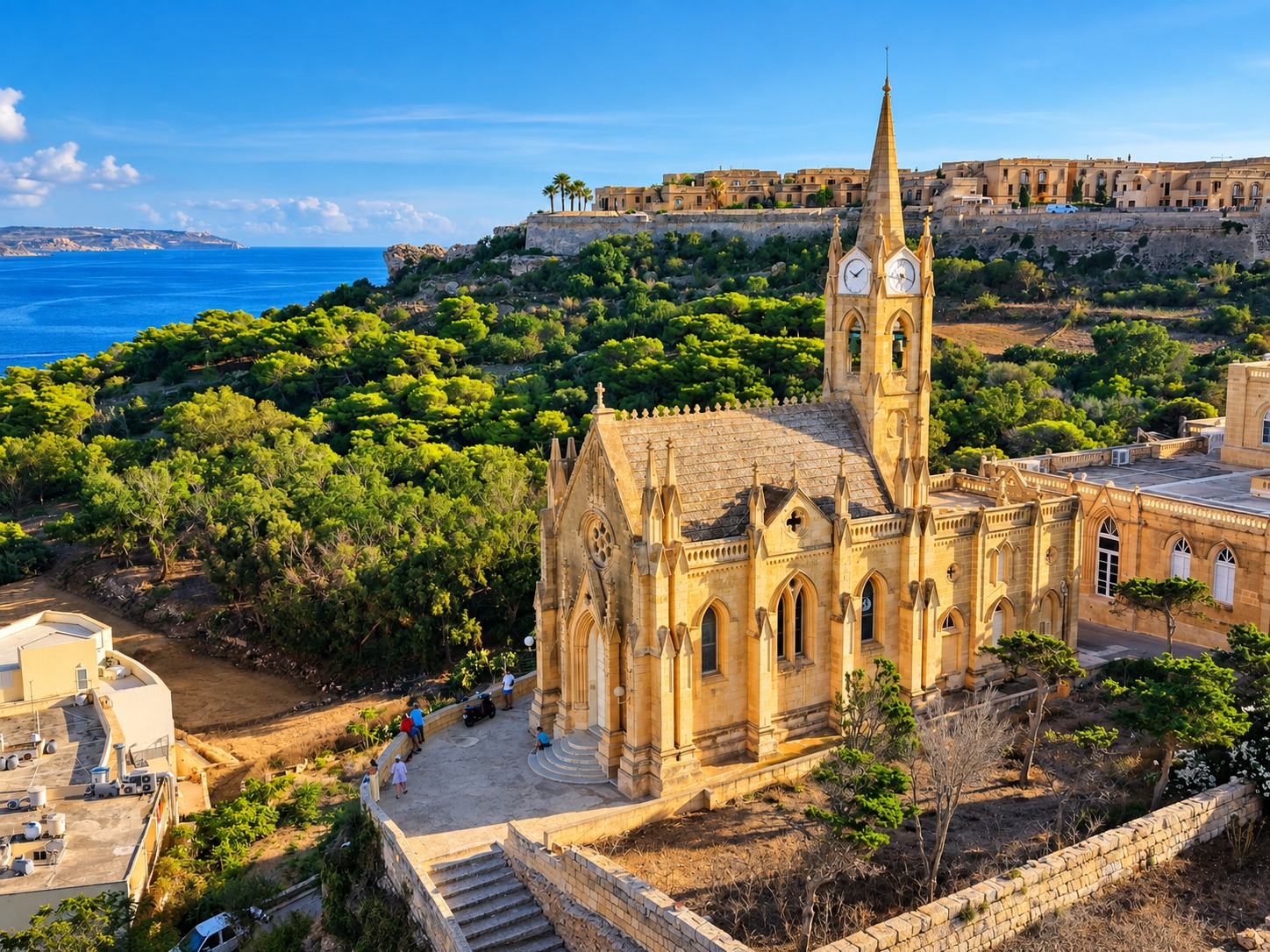 Aerial architectural view in Gozo